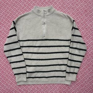 Striped Gray and Black Women's Sweater SIZE M